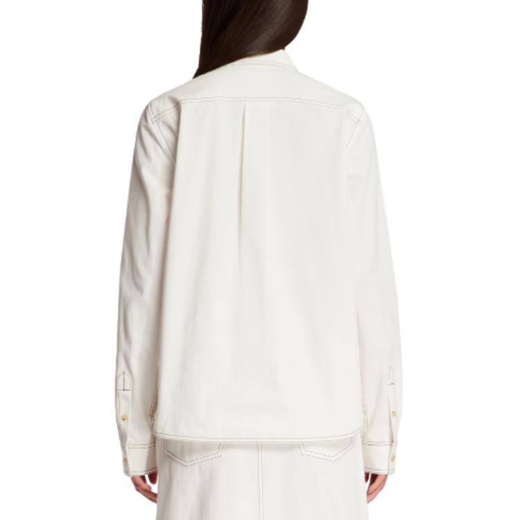 Lookbook (W) TOTEME 白色長袖扣式襯衫長袖襯衫 243WRT0341FB0104047