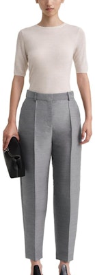 (W) TOTEME Seluar Potongan Tirus Pinggang Tinggi Campuran Wol Biru Keluli 2312007250302 Lookbook (W) TOTEME Seluar Potongan Tirus Pinggang Tinggi Campuran Wol Biru Keluli 2312007250302