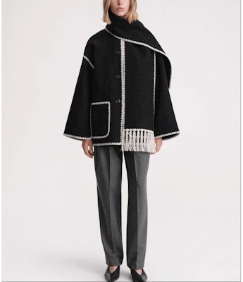 (W) TOTEME 深灰色羊毛單排扣大衣附圍巾 221117709359 Sizing (W) TOTEME 深灰色羊毛單排扣大衣附圍巾 221117709359