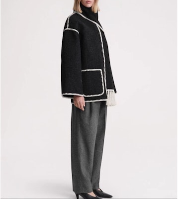 (W) TOTEME 深灰色羊毛單排扣大衣附圍巾 221117709359 Cheap (W) TOTEME 深灰色羊毛單排扣大衣附圍巾 221117709359