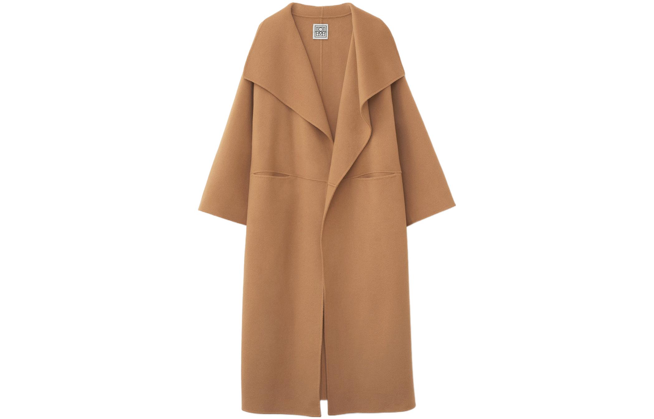 (Women) TOTEME Annecy  Camel Double-Faced Wool Long Coat with Side Slit. 211110717835
