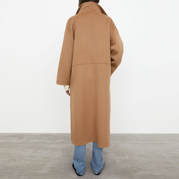 Purchase (W) TOTEME Annecy Camel Mantel Wol Panjang dengan Belahan Sisi. 211110717835