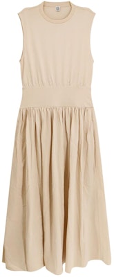 (W) TOTEME Gaun Midi Beige Tanpa Lengan Lipat A-Line Wanita 242WRD1783FB0093087 Order (W) TOTEME Gaun Midi Beige Tanpa Lengan Lipat A-Line Wanita 242WRD1783FB0093087