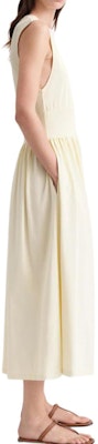 (W) TOTEME Gaun Midi Beige Tanpa Lengan Lipat A-Line Wanita 242WRD1783FB0093087 Details for (W) TOTEME Gaun Midi Beige Tanpa Lengan Lipat A-Line Wanita 242WRD1783FB0093087