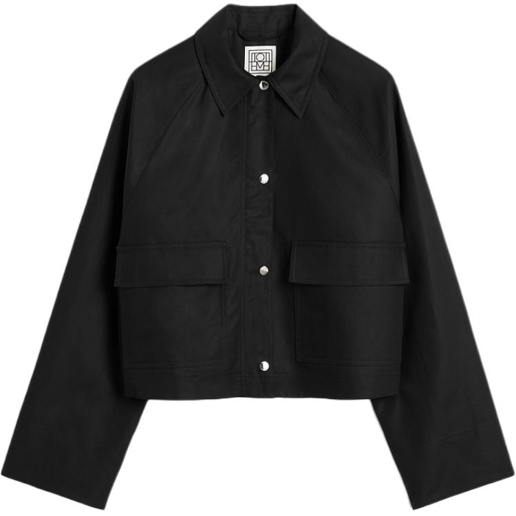 Order (Women) TOTEME Black Relaxed-Fit Jacket with Raglan Sleeves for Fall 2024 243WRO0129FB0198001