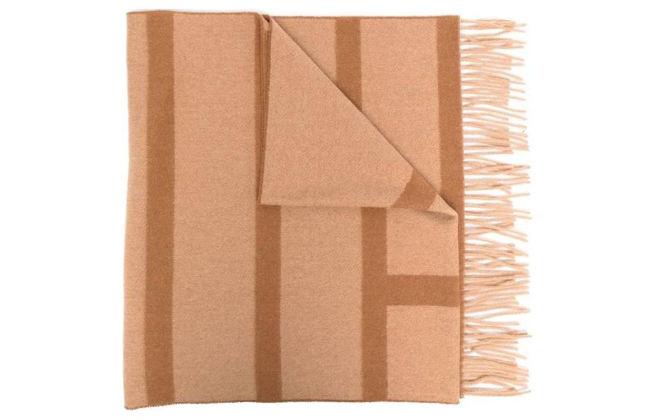 Lookbook (W) Toteme 流苏字母印花羊毛围巾 女士 - 棕色. 224882807957