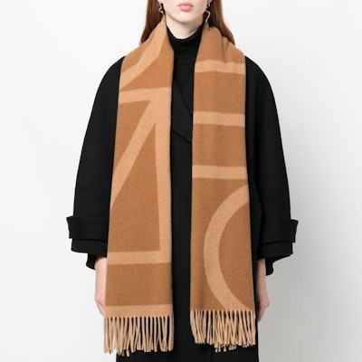 (W) Toteme 流苏字母印花羊毛围巾 女士 - 棕色. 224882807957 Purchase (W) Toteme 流苏字母印花羊毛围巾 女士 - 棕色. 224882807957