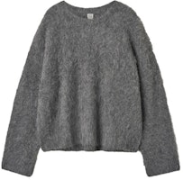 (Women) TOTEME FW21 Alpaca Blend Ribbed Crewneck Knit Sweater Dark Gray 214574757359 (Women) TOTEME FW21 Alpaca Blend Ribbed Crewneck Knit Sweater Dark Gray 214574757359