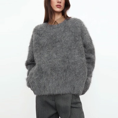 (W) TOTEME FW21 羊驼毛混纺罗纹圆领针织毛衣 深灰色 214574757359 Shop (W) TOTEME FW21 羊驼毛混纺罗纹圆领针织毛衣 深灰色 214574757359