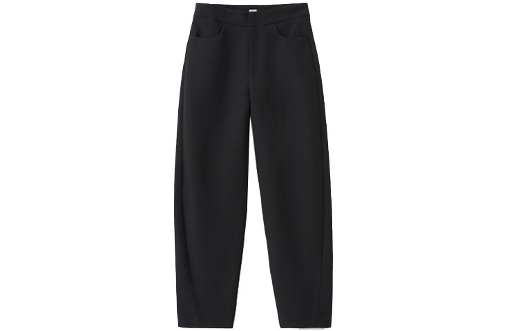 (Women) TOTEME FW21  Black Solid Twisted Seam Casual Pants 212-252-714-200