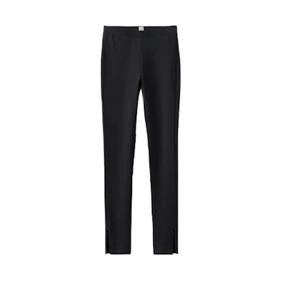 (Women) TOTEME FW21 Black Solid Zip Slim Fit Casual Pants 211-238-774-200