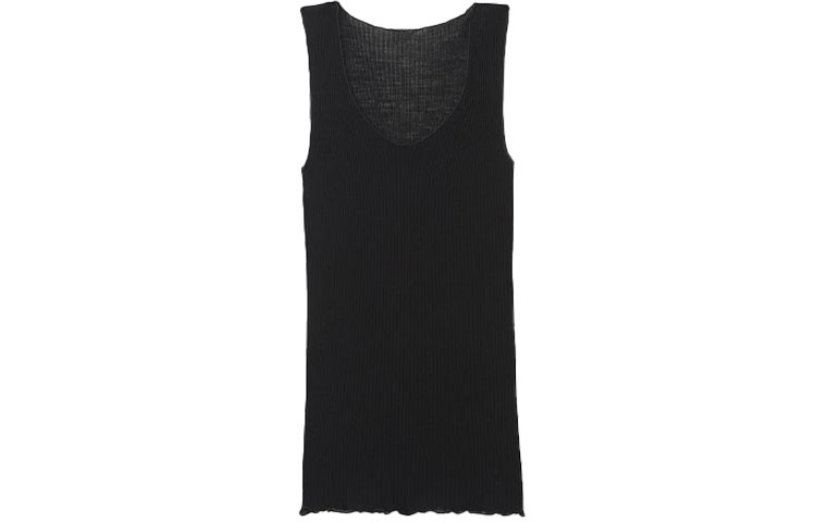 (Women) TOTEME FW21 Black Logo Slim Fit Tank Top 204473775200