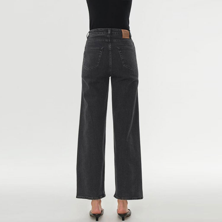 Shop (W) TOTEME FW21 女款黑色寬腿牛仔褲 Flair Logo. 211-230-743-300