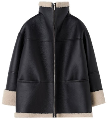 (W) Chaqueta Oversize de Shearling TOTEME FW21 para Mujer Negro/Blanco. 214122606913 Order (W) Chaqueta Oversize de Shearling TOTEME FW21 para Mujer Negro/Blanco. 214122606913