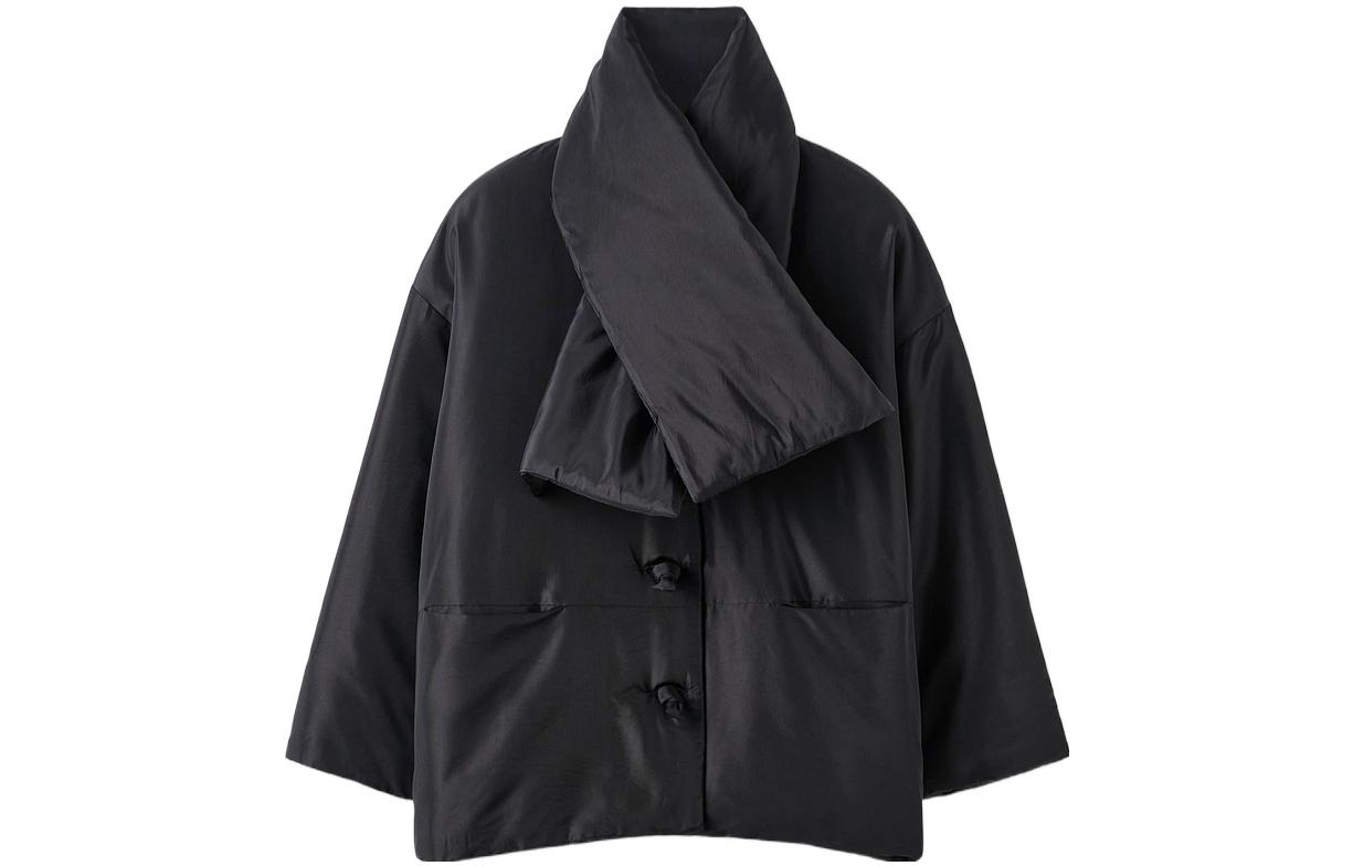 Order (W) TOTEME FW22 黑色鬆身圍巾領結扣外套 2241000232200