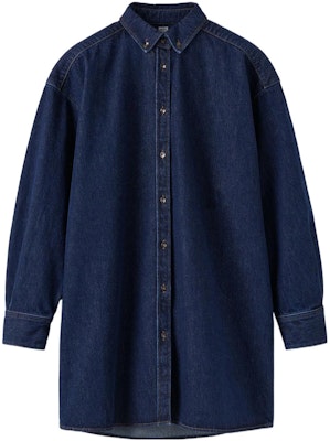 (W) TOTEME FW22 藍色長版牛仔外套 單排扣休閒寬鬆版型 224-5006-741 Order (W) TOTEME FW22 藍色長版牛仔外套 單排扣休閒寬鬆版型 224-5006-741