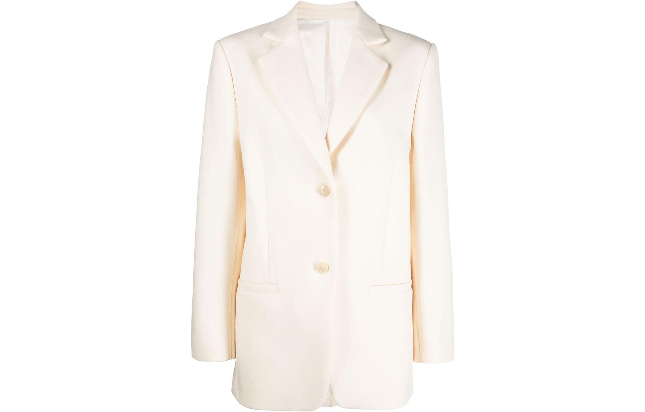 (Women) TOTEME FW22  Solid Single-Breasted Blazer White 224-300-124-7184