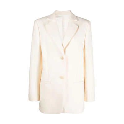 (Women) TOTEME FW22 Solid Single-Breasted Blazer White 224-300-124-7184
