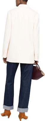 (W) TOTEME FW22 Blazer Putih Single-Breasted Solid 224-300-124-7184 Shop (W) TOTEME FW22 Blazer Putih Single-Breasted Solid 224-300-124-7184