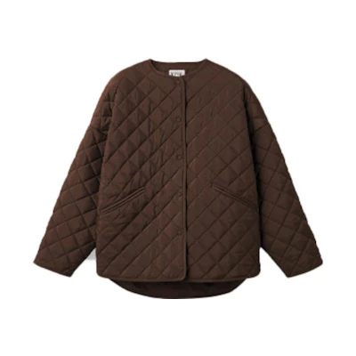 (Women) TOTEME FW22 Quilted Oversized Jacket Saddle Brown Casual Outerwear. 2241019732878