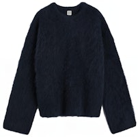(Women) TOTEME FW23 Alpaca Blend Ribbed Knit Sweater Navy Blue. 234WRTWTP220YA0013016 (Women) TOTEME FW23 Alpaca Blend Ribbed Knit Sweater Navy Blue. 234WRTWTP220YA0013016