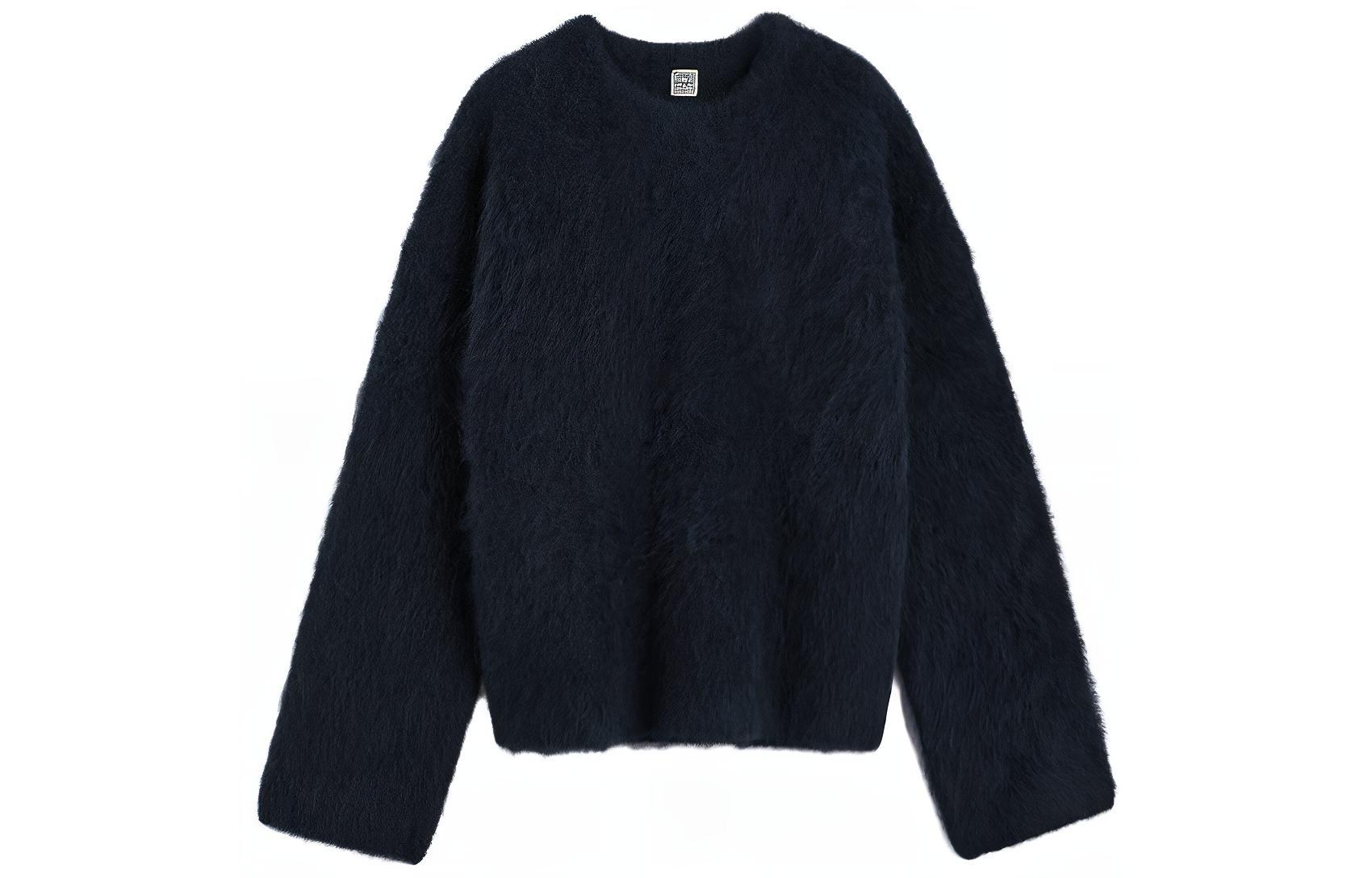 Order (W) TOTEME FW23 羊驼毛混纺罗纹针织毛衣 海军蓝 234WRTWTP220YA0013016