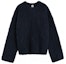 Order (W) TOTEME FW23 羊驼毛混纺罗纹针织毛衣 海军蓝 234WRTWTP220YA0013016