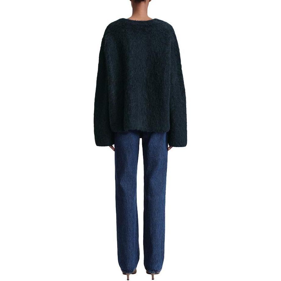 Purchase (W) TOTEME FW23 羊驼毛混纺罗纹针织毛衣 海军蓝 234WRTWTP220YA0013016