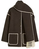 Order (W) TOTEME FW23 巧克力混色羊毛流蘇圍巾大衣 234WRTWOU248FB0037021