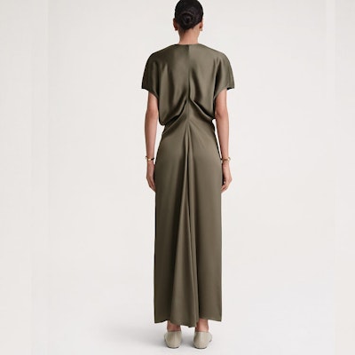 (W) TOTEME 2023秋冬短袖綁腰洋裝月桂葉綠色。 241WRD1103FB0020090 Shop (W) TOTEME 2023秋冬短袖綁腰洋裝月桂葉綠色。 241WRD1103FB0020090