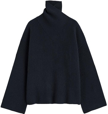 (W) TOTEME 秋冬23 海軍藍羊毛羅紋針織毛衣 234WRTWTP160YA0007016 Order (W) TOTEME 秋冬23 海軍藍羊毛羅紋針織毛衣 234WRTWTP160YA0007016