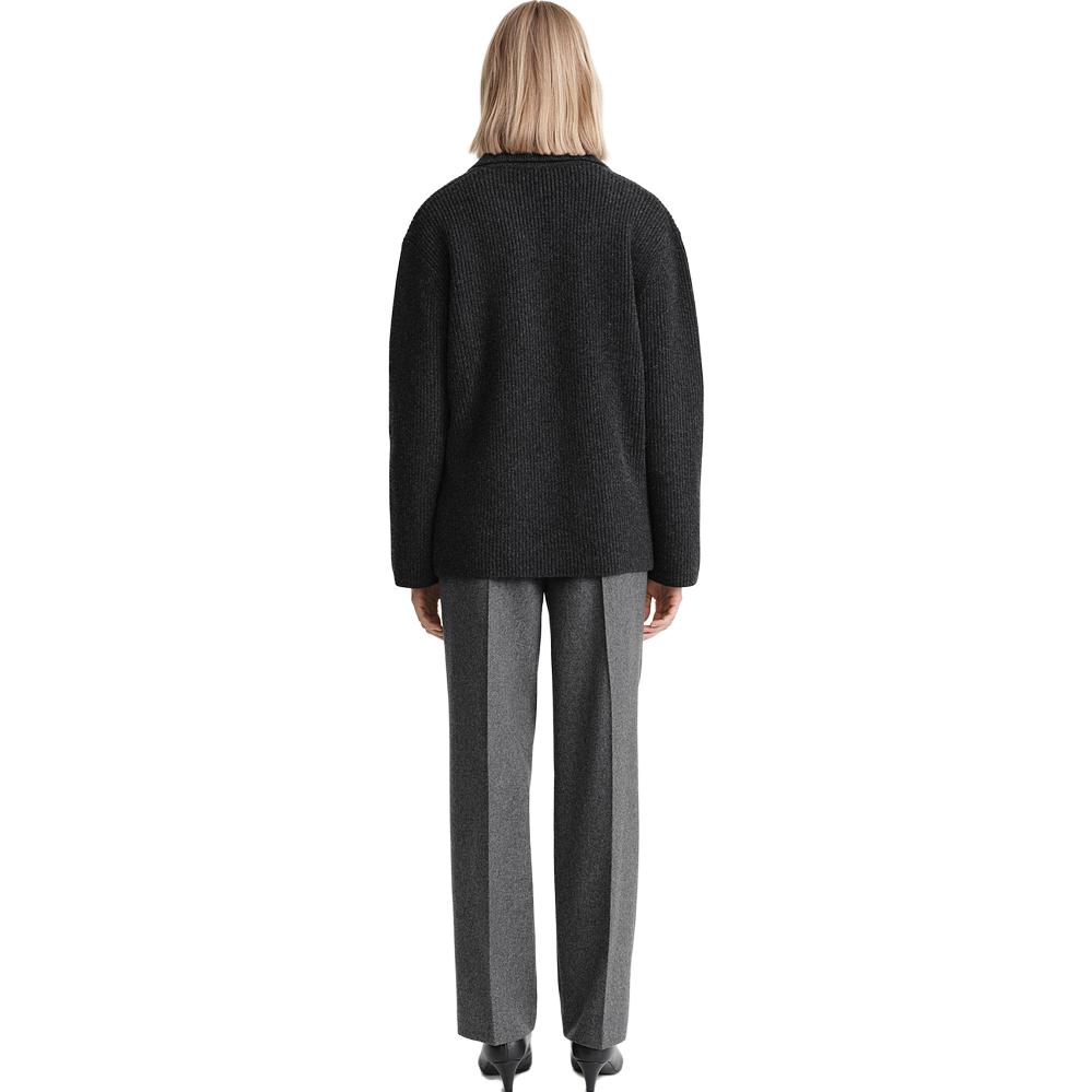 Shop (W) TOTEME 秋冬23羊毛混纺条纹针织毛衣浅灰色。 234WRTWTP034YA0004019