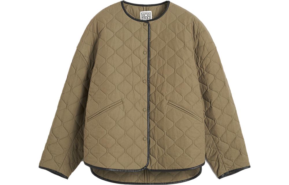 (Women) TOTEME FW23 Quilted Oversized Jacket Women - Moss Green. 234WRTWOU190FB0008011