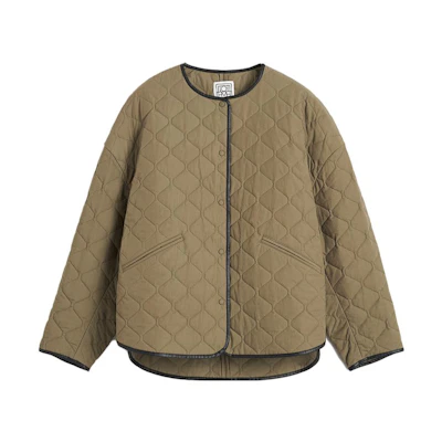 (Women) TOTEME FW23 Quilted Oversized Jacket Women - Moss Green. 234WRTWOU190FB0008011