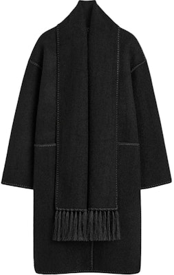 (W) Abrigo Negro con Flecos TOTEME FW24 de Largo Medio. 244WRO0131FB0292001 Buy (W) Abrigo Negro con Flecos TOTEME FW24 de Largo Medio. 244WRO0131FB0292001