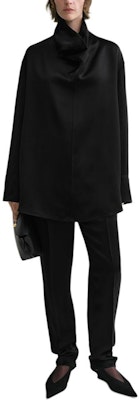 (W) TOTEME FW24 黑色緞面長袖寬鬆高領襯衫 244WRT0371FB0208001 Lookbook (W) TOTEME FW24 黑色緞面長袖寬鬆高領襯衫 244WRT0371FB0208001