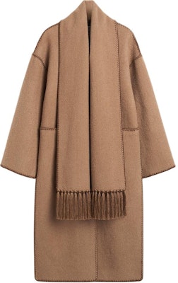 (W) TOTEME FW24 流蘇圍巾細節駝色中長外套 244WRO0131FB0292033 Buy (W) TOTEME FW24 流蘇圍巾細節駝色中長外套 244WRO0131FB0292033