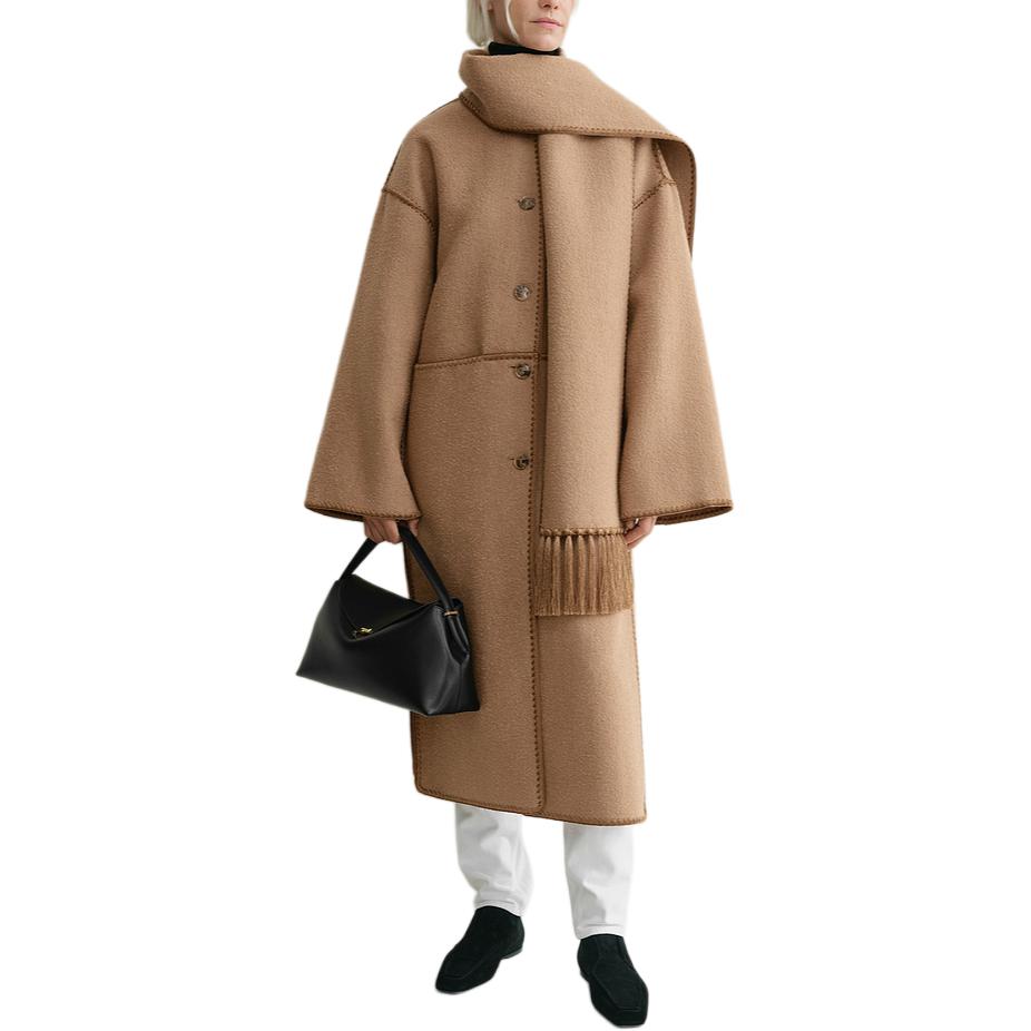 Lookbook (W) TOTEME FW24 流蘇圍巾細節駝色中長外套 244WRO0131FB0292033