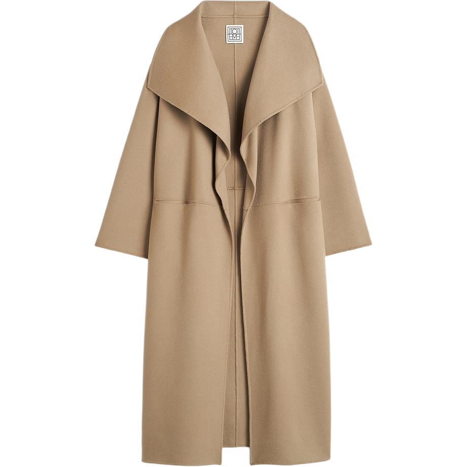 (Women) TOTEME FW24  Loose Fit Truffle Maxi Coat with Side Slits. 234WRO885FB0049235