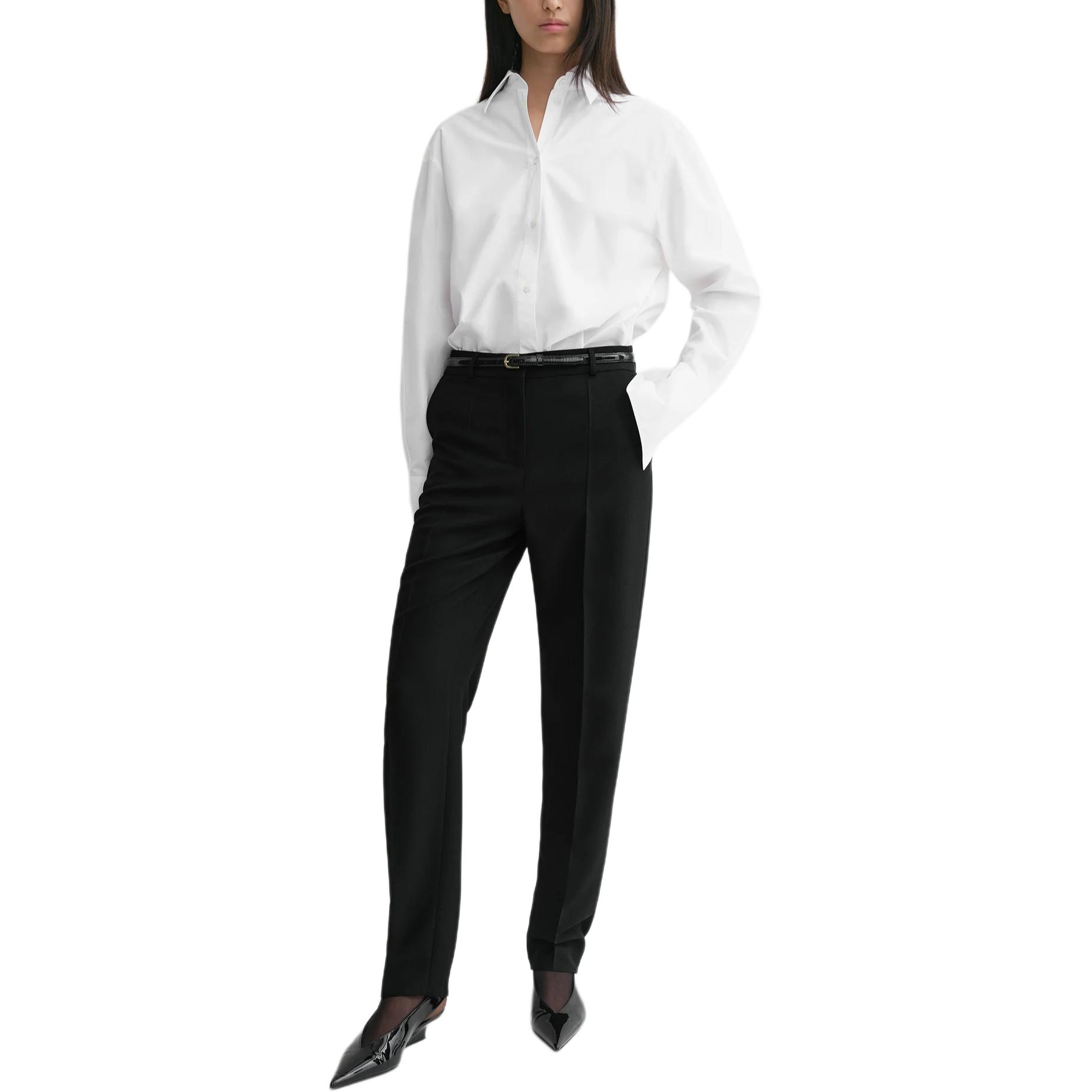 Lookbook (W) TOTEME FW24 超大號棉質府綢鈕扣襯衫 白色 244WRT0458FB0119047