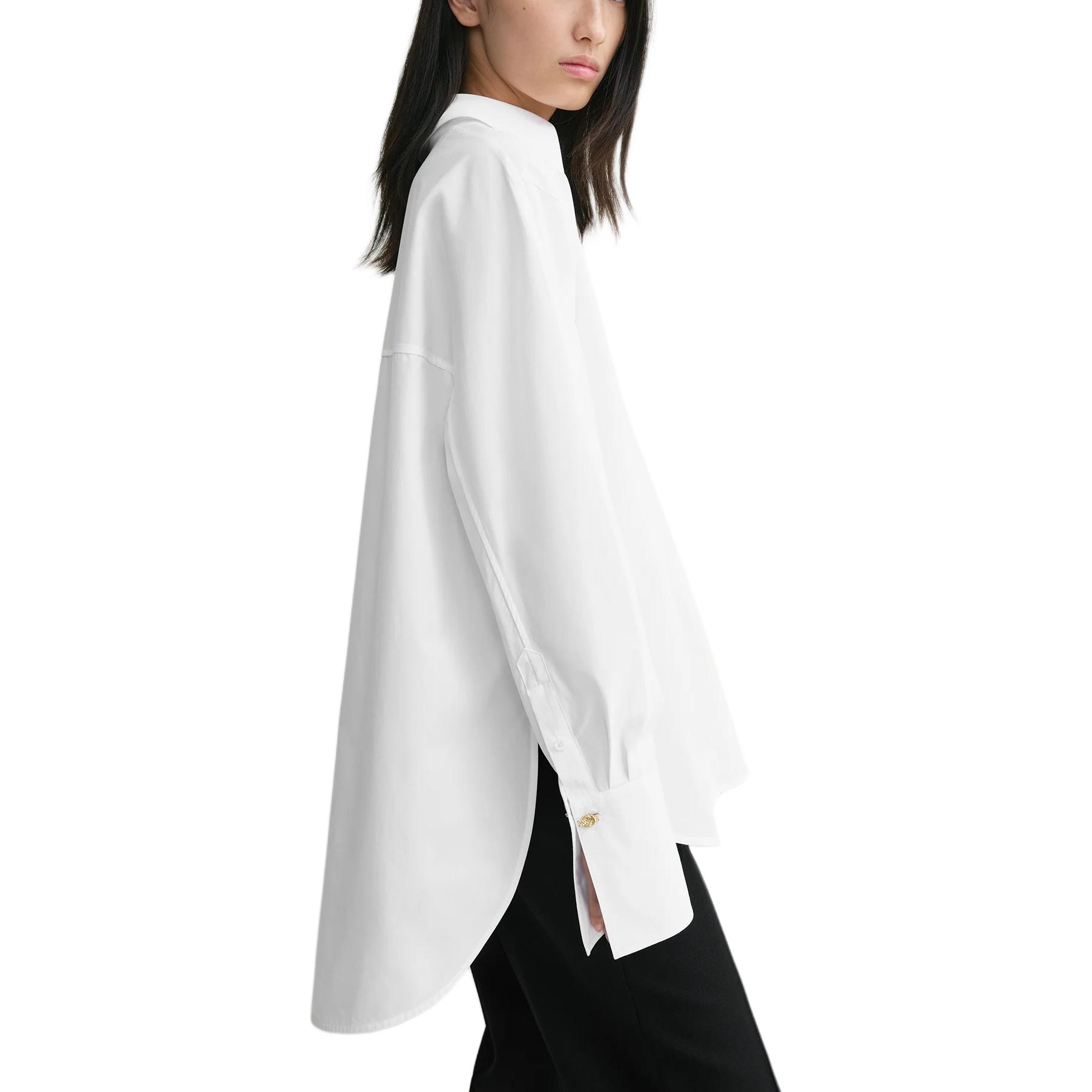 Details for (W) TOTEME FW24 超大號棉質府綢鈕扣襯衫 白色 244WRT0458FB0119047