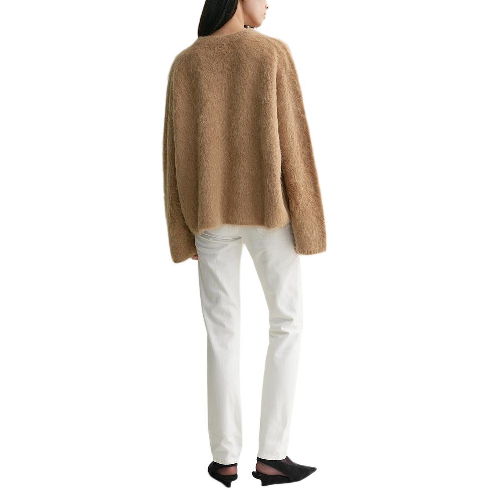 Shop (W) TOTEME FW24 驼色混纺宽松版型圆领毛衣 244WRT873YA0106159