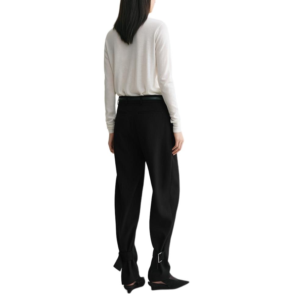 Shop (W) TOTEME FW24 宽松垂坠桶装裤 黑色 244WRB0213FB0314001