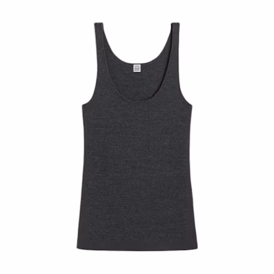 (Women) TOTEME FW24 Slim-Fit Sleeveless Knit Tank Top Heather Gray 244WRT0349YA0128074