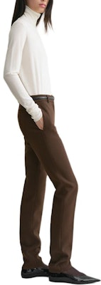 (W) TOTEME FW24 修身低腰拉链西裤 栗棕色. 244WRB0220FB0061 Shop (W) TOTEME FW24 修身低腰拉链西裤 栗棕色. 244WRB0220FB0061