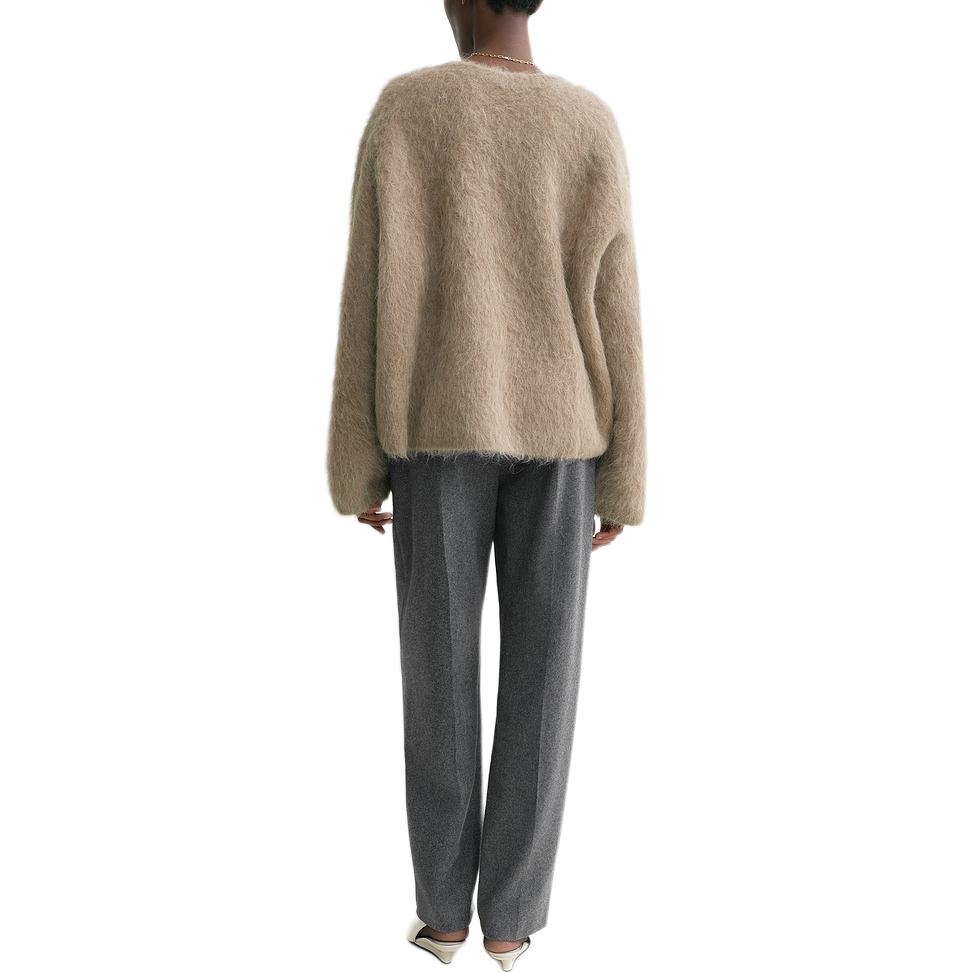 Shop (W) TOTEME FW24 松露色拼接宽松圆领毛衣 244WRT873YA0106236