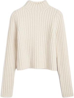 (W) TOTEME FW24 白色羅紋高領長袖毛衣 244WRT0375YA0004 Order (W) TOTEME FW24 白色羅紋高領長袖毛衣 244WRT0375YA0004