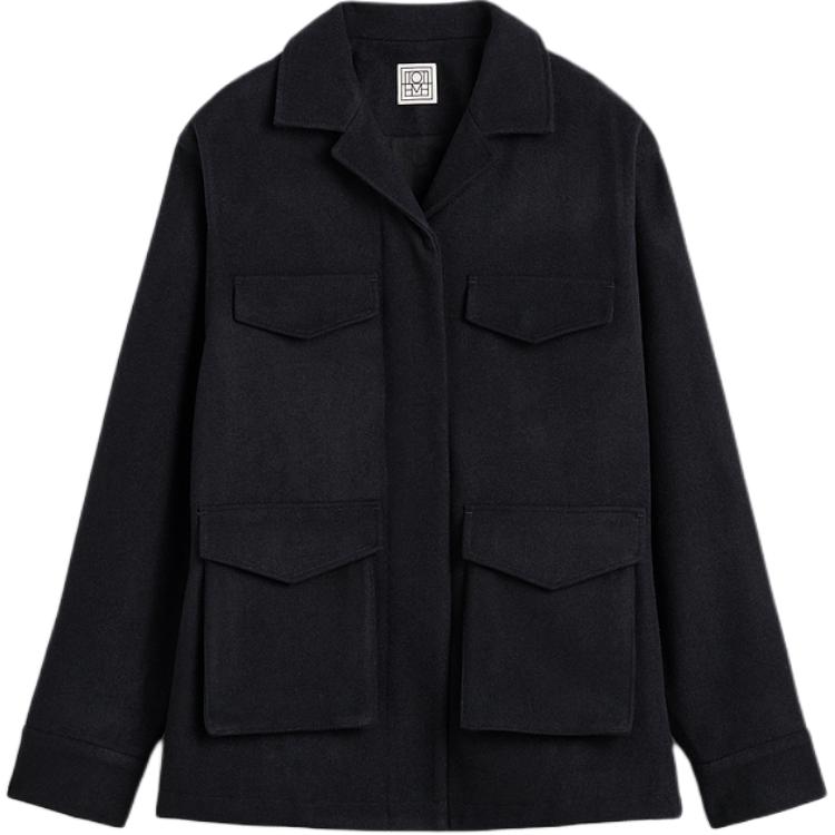 Order (W) TOTEME FW24 工作風翻蓋口袋長袖外套午夜藍 244WRO0143FB0285017