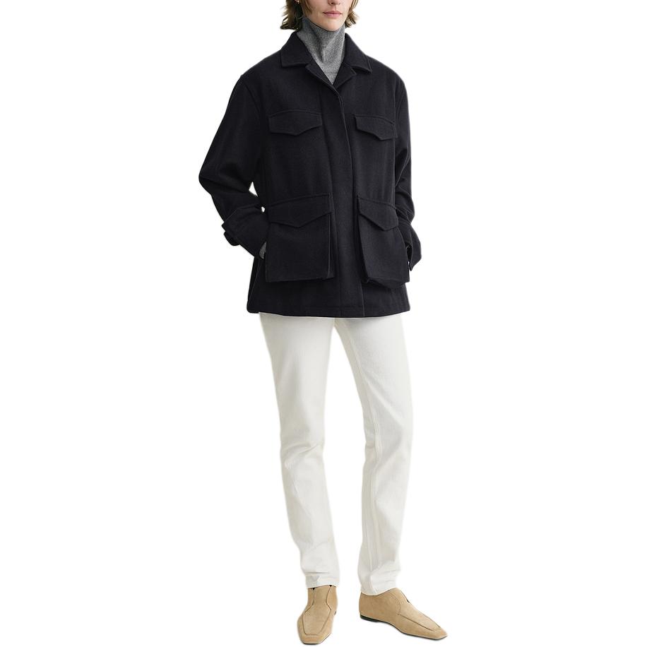 Purchase (W) TOTEME FW24 工作風翻蓋口袋長袖外套午夜藍 244WRO0143FB0285017