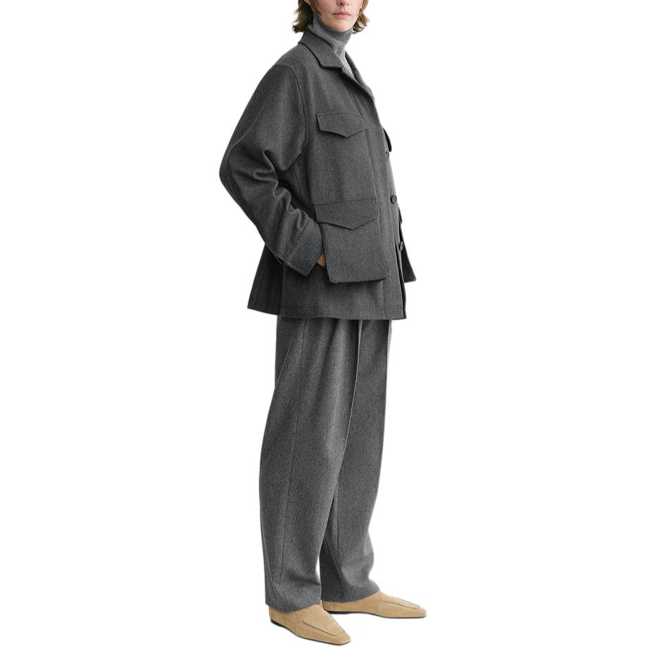 Details for (W) TOTEME FW24 工裝翻蓋口袋長袖外套 淺灰色 244WRO0143FB0285074